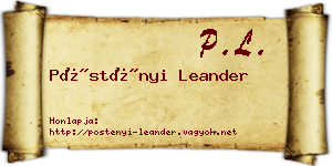 Pöstényi Leander névjegykártya
